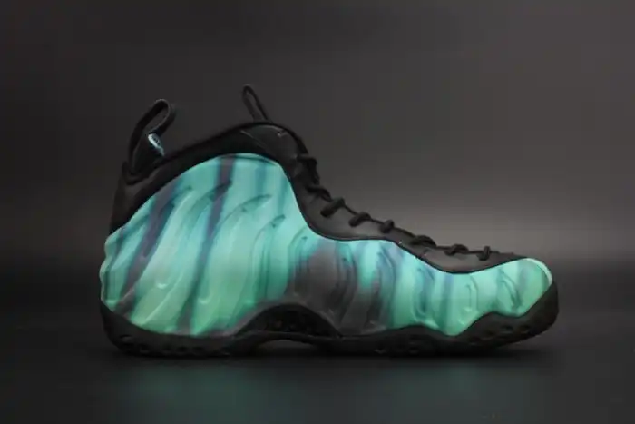 Official Maikesneakers Nike Air Foamposite One Northern Lights Black Green mens 840559-001 0131